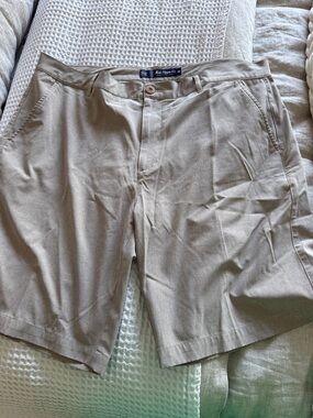 Tall Engine Co. Men's Flat Front Tan Shorts